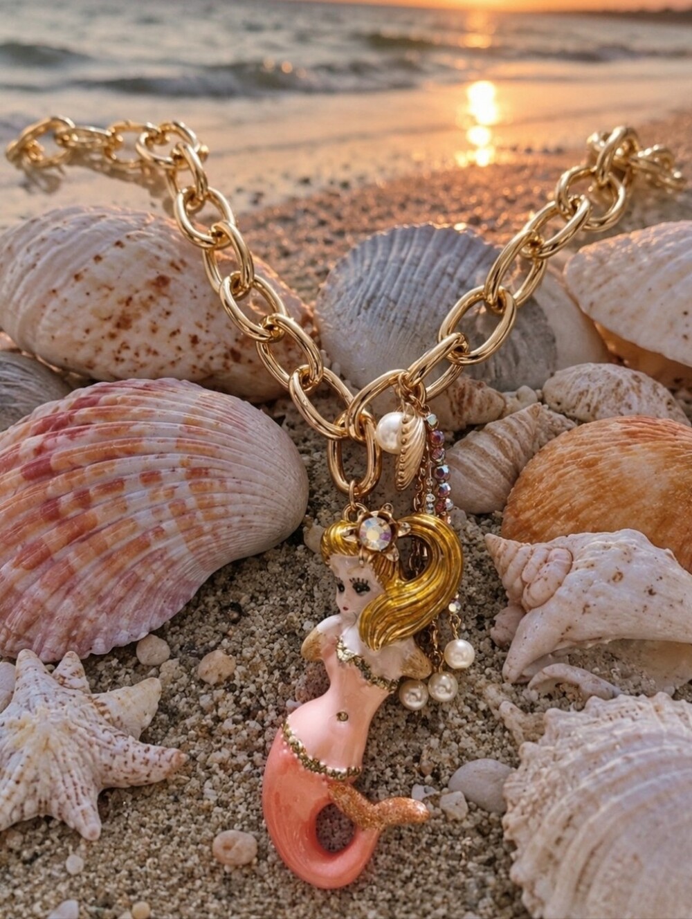 Betsey Johnson Mermaid Necklace Betsy Water Nymph Siren Sea Maiden NWT Betsy